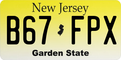 NJ license plate B67FPX