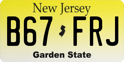 NJ license plate B67FRJ