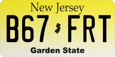 NJ license plate B67FRT