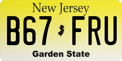 NJ license plate B67FRU