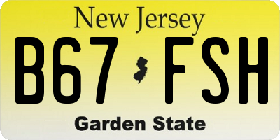NJ license plate B67FSH