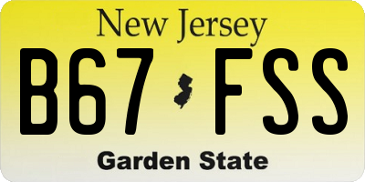 NJ license plate B67FSS