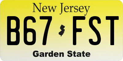 NJ license plate B67FST