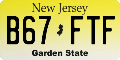 NJ license plate B67FTF