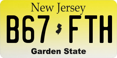 NJ license plate B67FTH