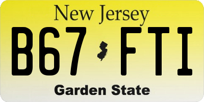 NJ license plate B67FTI