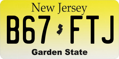 NJ license plate B67FTJ