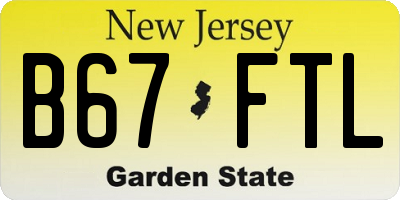 NJ license plate B67FTL
