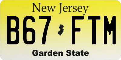 NJ license plate B67FTM