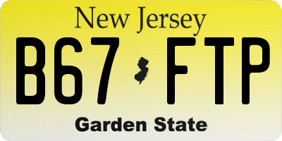 NJ license plate B67FTP