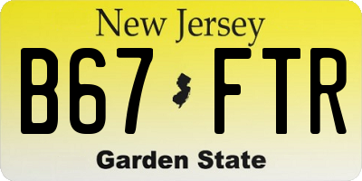 NJ license plate B67FTR