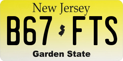 NJ license plate B67FTS