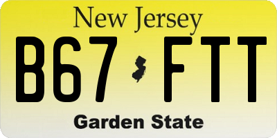 NJ license plate B67FTT