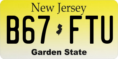 NJ license plate B67FTU