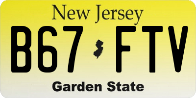 NJ license plate B67FTV