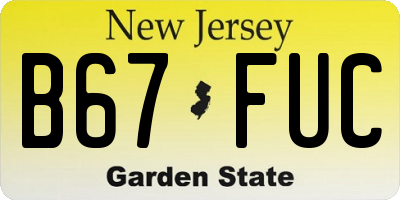 NJ license plate B67FUC