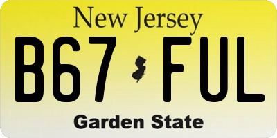 NJ license plate B67FUL