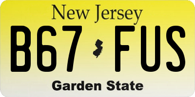NJ license plate B67FUS
