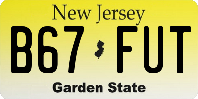 NJ license plate B67FUT
