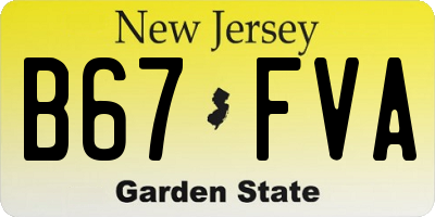 NJ license plate B67FVA