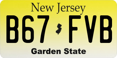 NJ license plate B67FVB