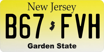 NJ license plate B67FVH