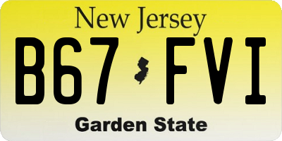 NJ license plate B67FVI