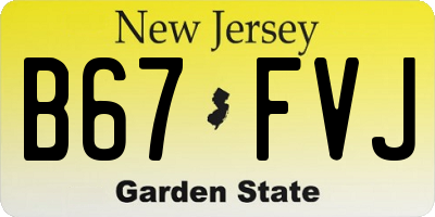 NJ license plate B67FVJ