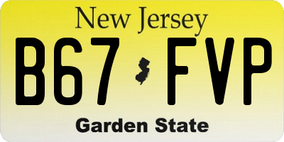 NJ license plate B67FVP