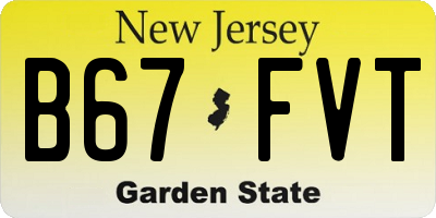 NJ license plate B67FVT