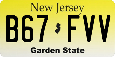 NJ license plate B67FVV