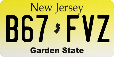 NJ license plate B67FVZ