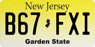 NJ license plate B67FXI