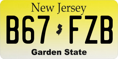 NJ license plate B67FZB