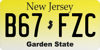 NJ license plate B67FZC