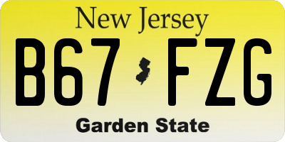 NJ license plate B67FZG