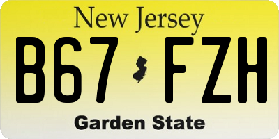 NJ license plate B67FZH