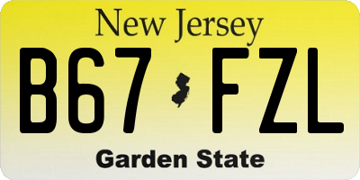 NJ license plate B67FZL