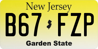 NJ license plate B67FZP