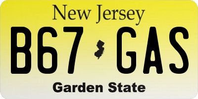 NJ license plate B67GAS