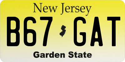 NJ license plate B67GAT