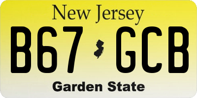 NJ license plate B67GCB