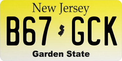NJ license plate B67GCK
