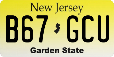 NJ license plate B67GCU