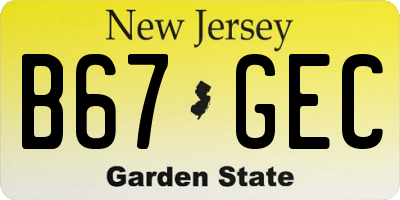 NJ license plate B67GEC