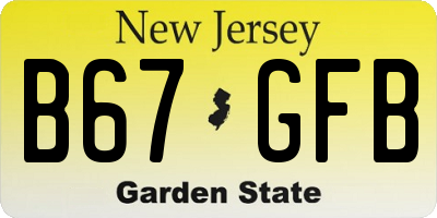NJ license plate B67GFB