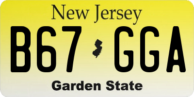 NJ license plate B67GGA
