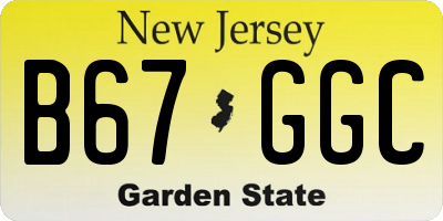 NJ license plate B67GGC