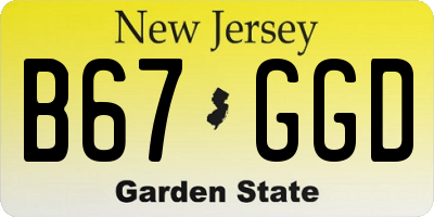 NJ license plate B67GGD