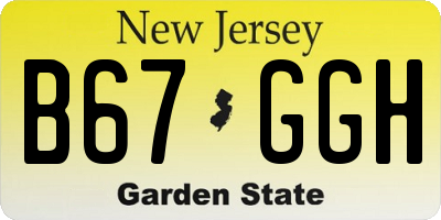 NJ license plate B67GGH
